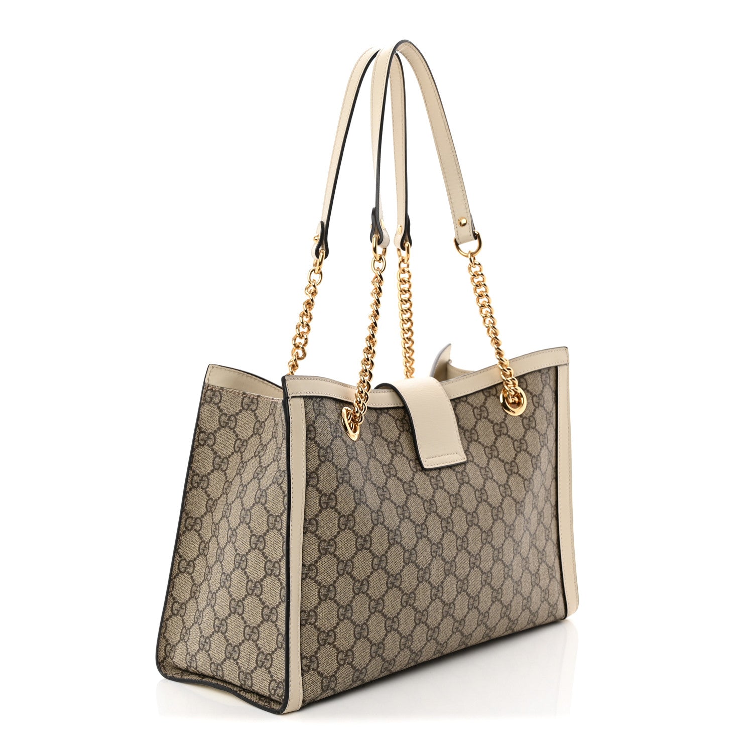 Gucci GG Supreme Monogram Medium Padlock Tote White 3 of 14