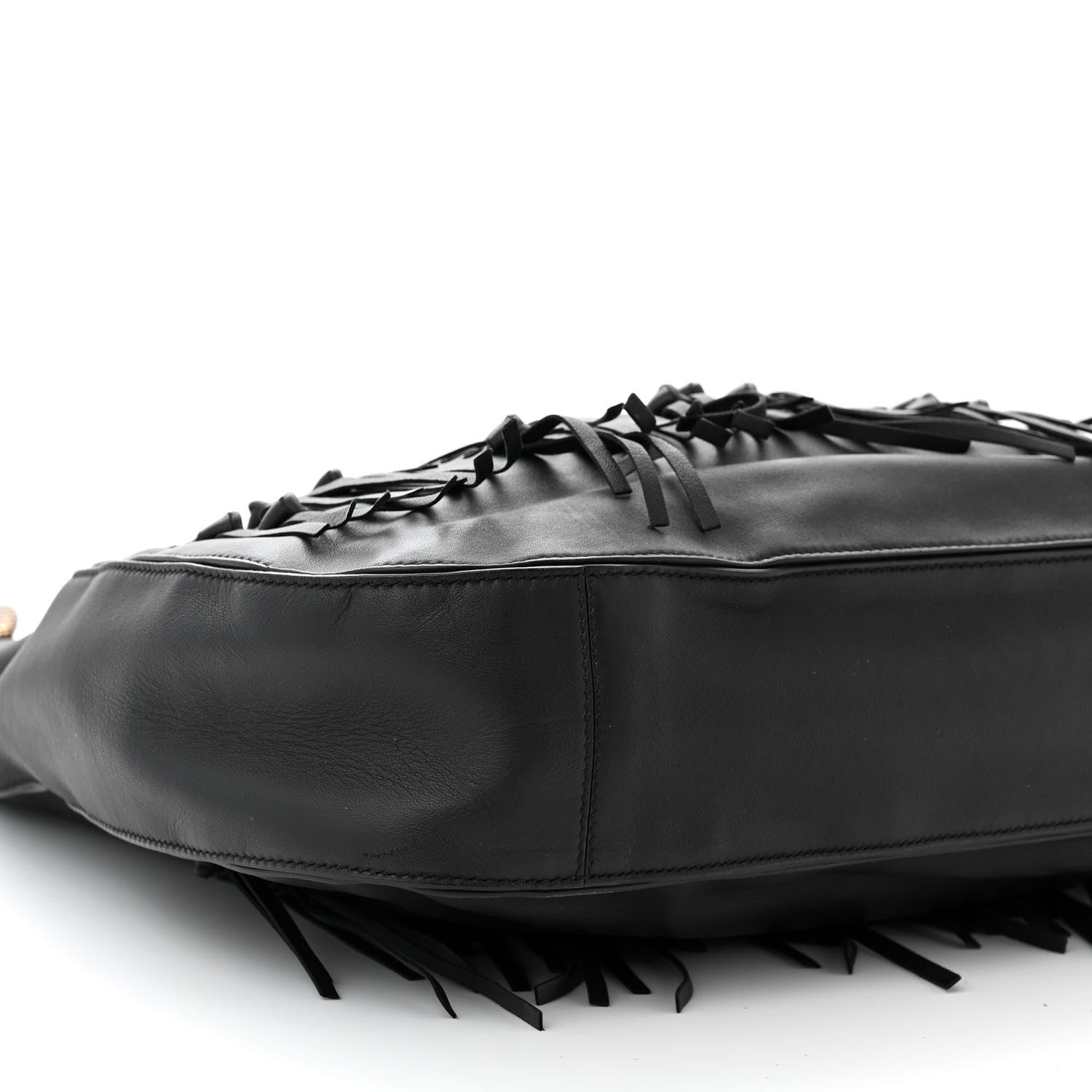 Bottega Veneta Nappa Intrecciato Fringe Brio Loop Hobo Black 9 of 11