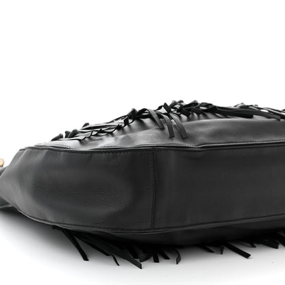 Bottega Veneta Nappa Intrecciato Fringe Brio Loop Hobo Black 9 of 11