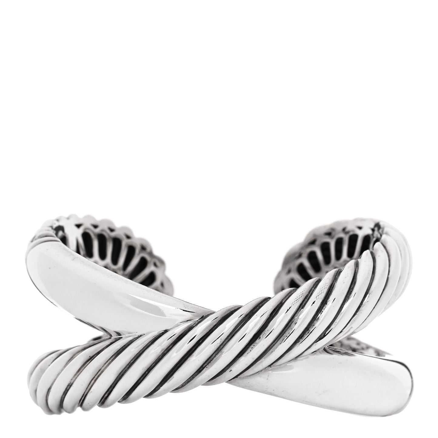 Sterling Silver 18K Yellow Gold Crossover Cuff Bracelet