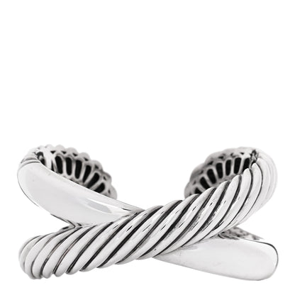 David Yurman Sterling Silver 18K Yellow Gold Crossover Cuff Bracelet 1 of 3