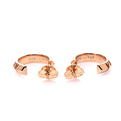 Tiffany 18K Rose Gold Small Atlas X Hoop Earrings 5 of 6
