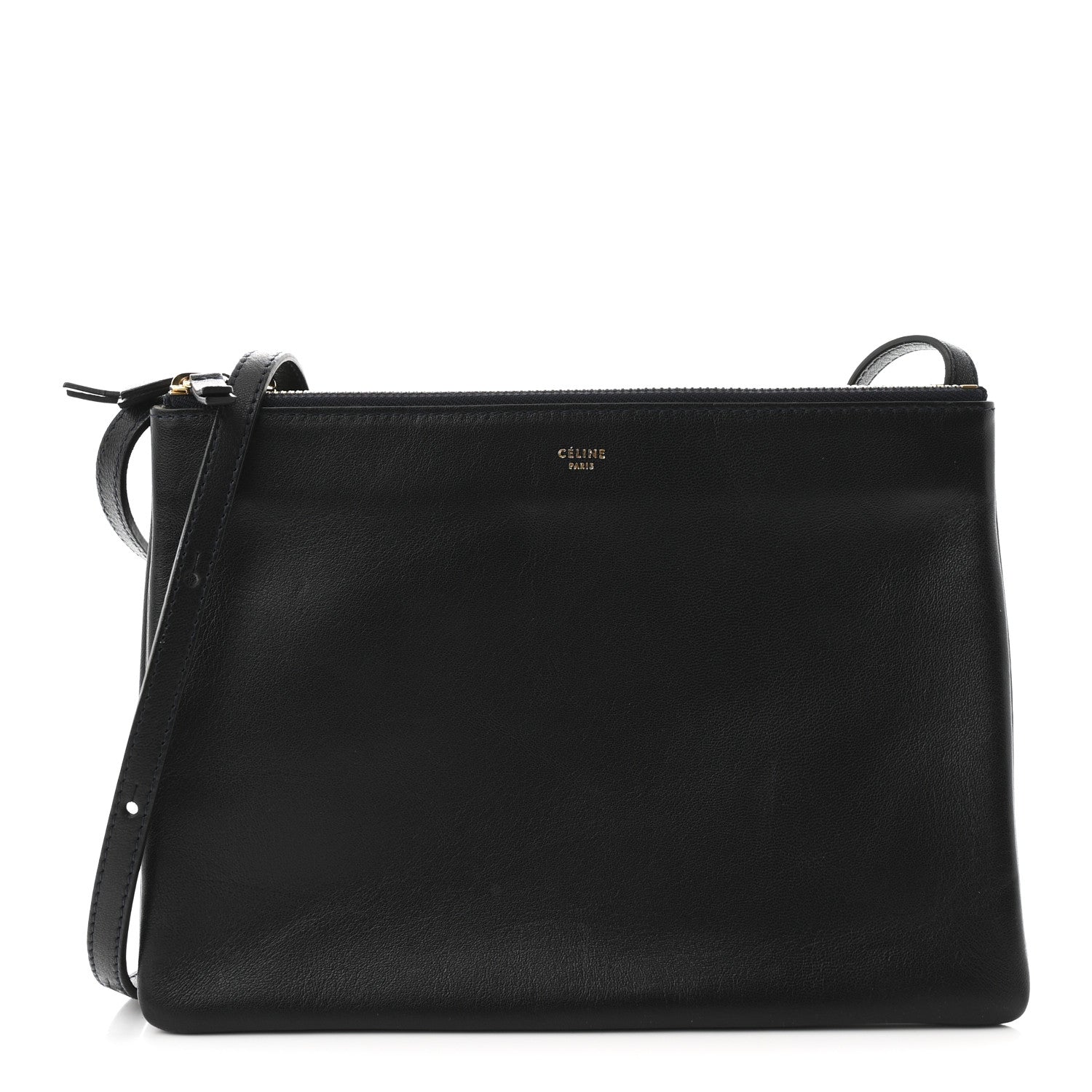 Celine Lambskin Large Trio Crossbody Bag Navy Blue 1 of 10