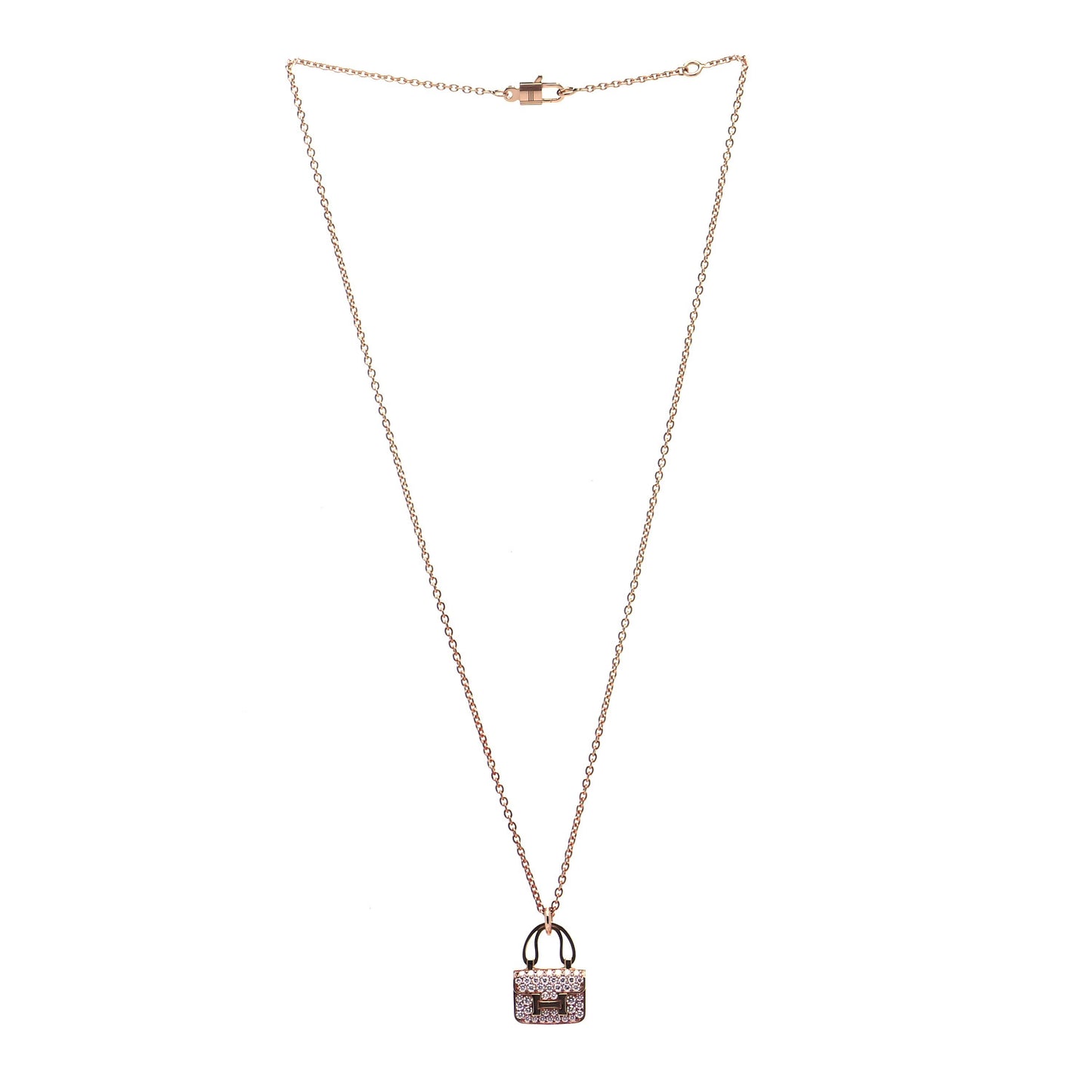 18K Rose Gold Diamond Constance Amulettes Pendant Necklace