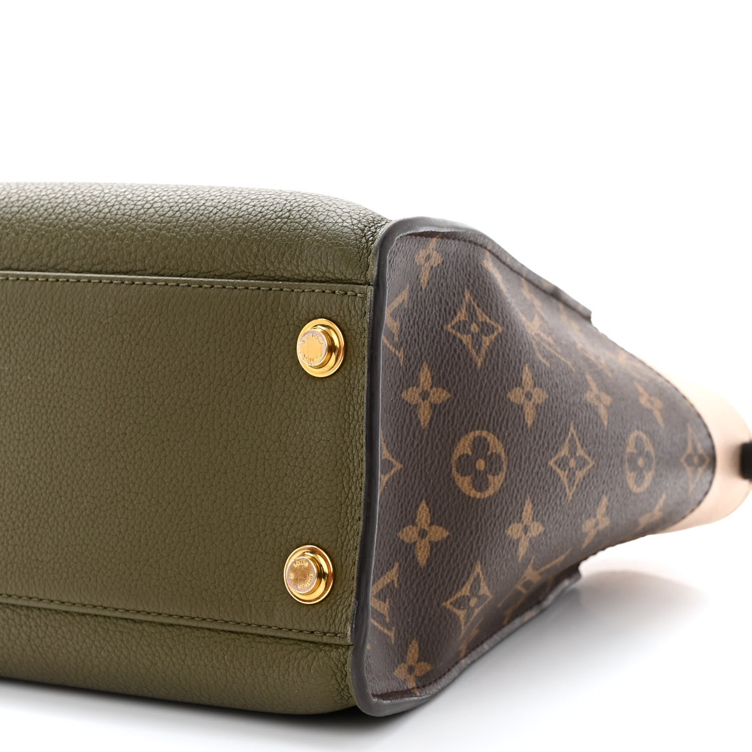 Louis Vuitton Calfskin Monogram On My Side MM Laurier Green Toffee Latte Beige 10 of 10