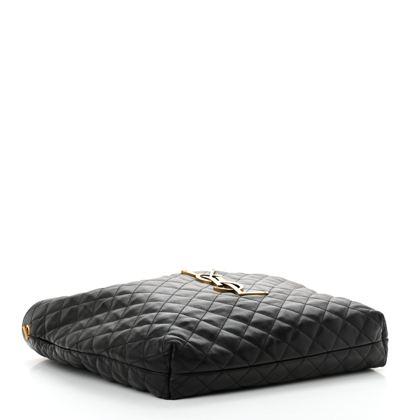 Lambskin Quilted Maxi Icare Shopping Tote Black