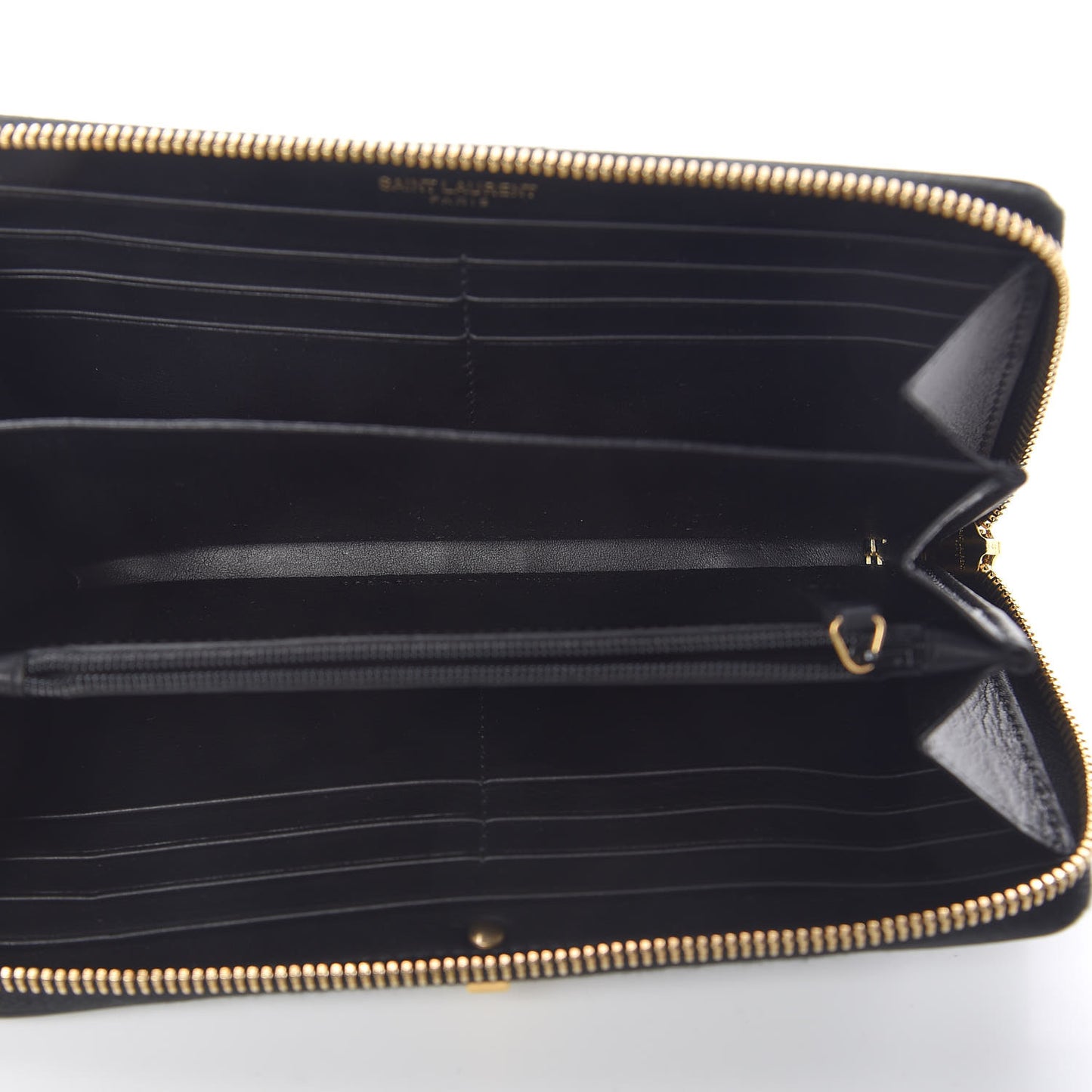 Calfskin Classic Y Ligne Zip Around Wallet Black