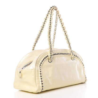 Chanel Patent Luxe Ligne Medium Bowler Ivory 3 of 17