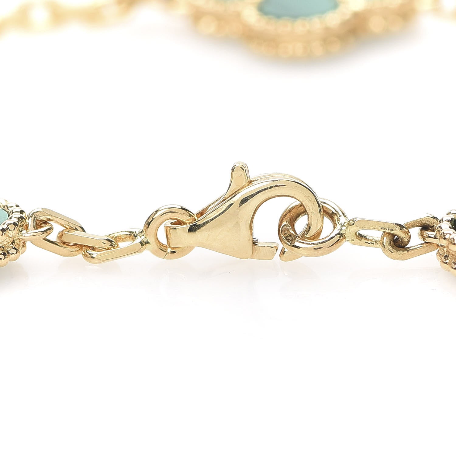 Van Cleef & Arpels 18K Yellow Gold Malachite 5 Motifs Vintage Alhambra Bracelet 6 of 8
