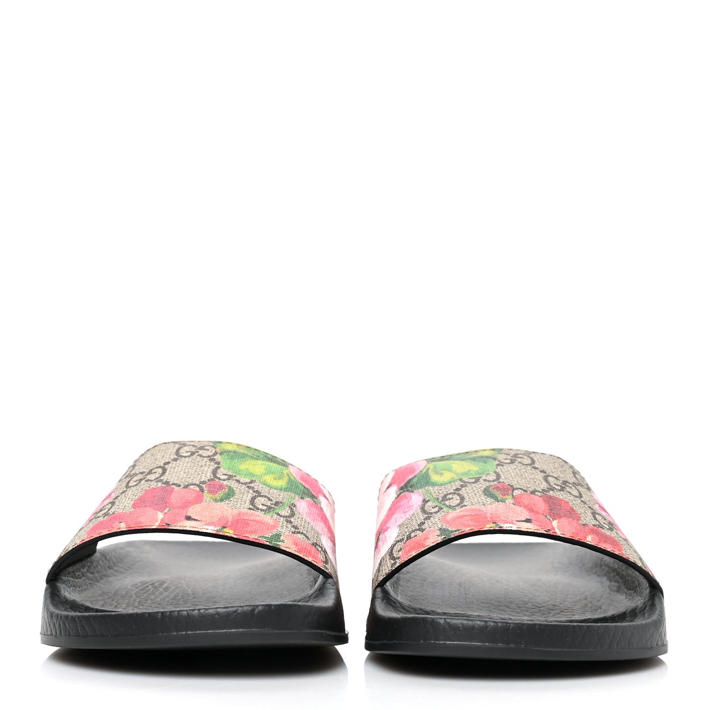 GG Supreme Monogram Blooms Slide Sandals 35 Beige Multicolor