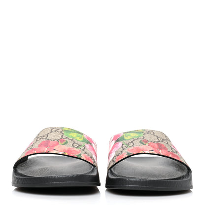 Gucci GG Supreme Monogram Blooms Slide Sandals 35 Beige Multicolor 2 of 7