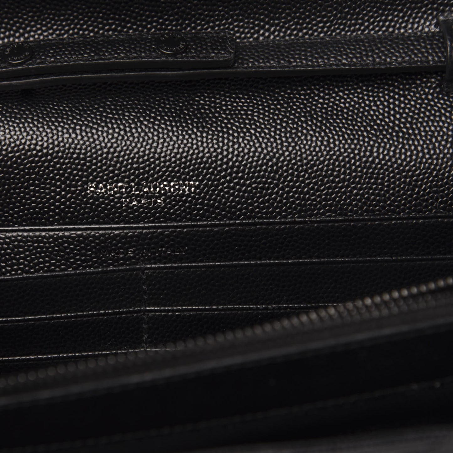 Grain De Poudre Matelasse Chevron Monogram Chain Wallet Black
