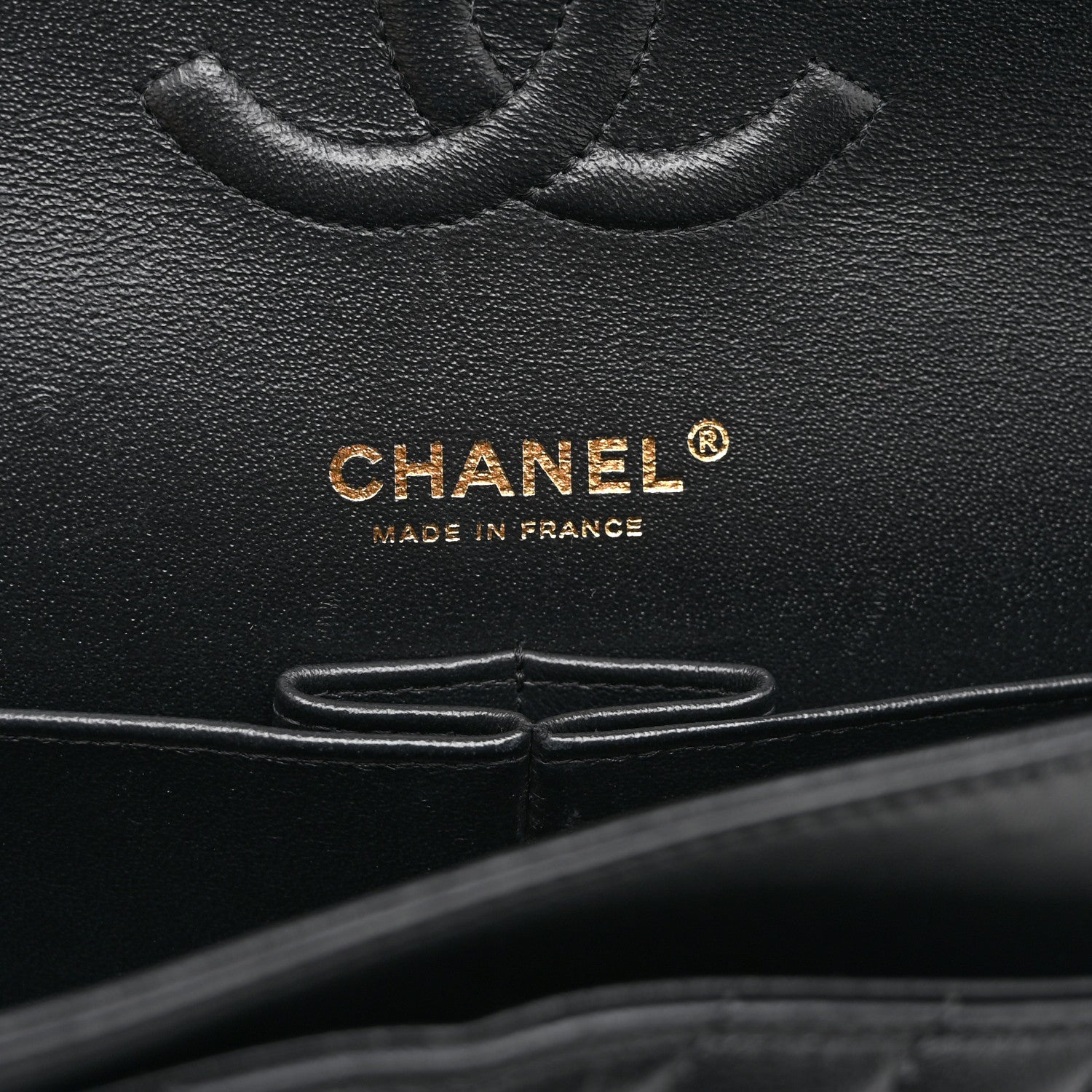 Chanel Lambskin Chevron Quilted Medium Double Flap Black 6 of 10