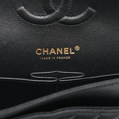 Chanel Lambskin Chevron Quilted Medium Double Flap Black 6 of 10