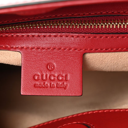 Gucci Nappa Bamboo Web Small Nymphaea Top Handle Bag Hibiscus Red 7 of 12