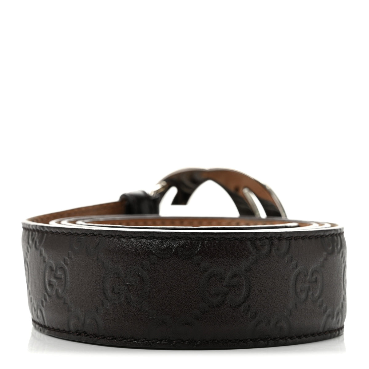 Guccissima Interlocking G Belt 105 42 Dark Brown
