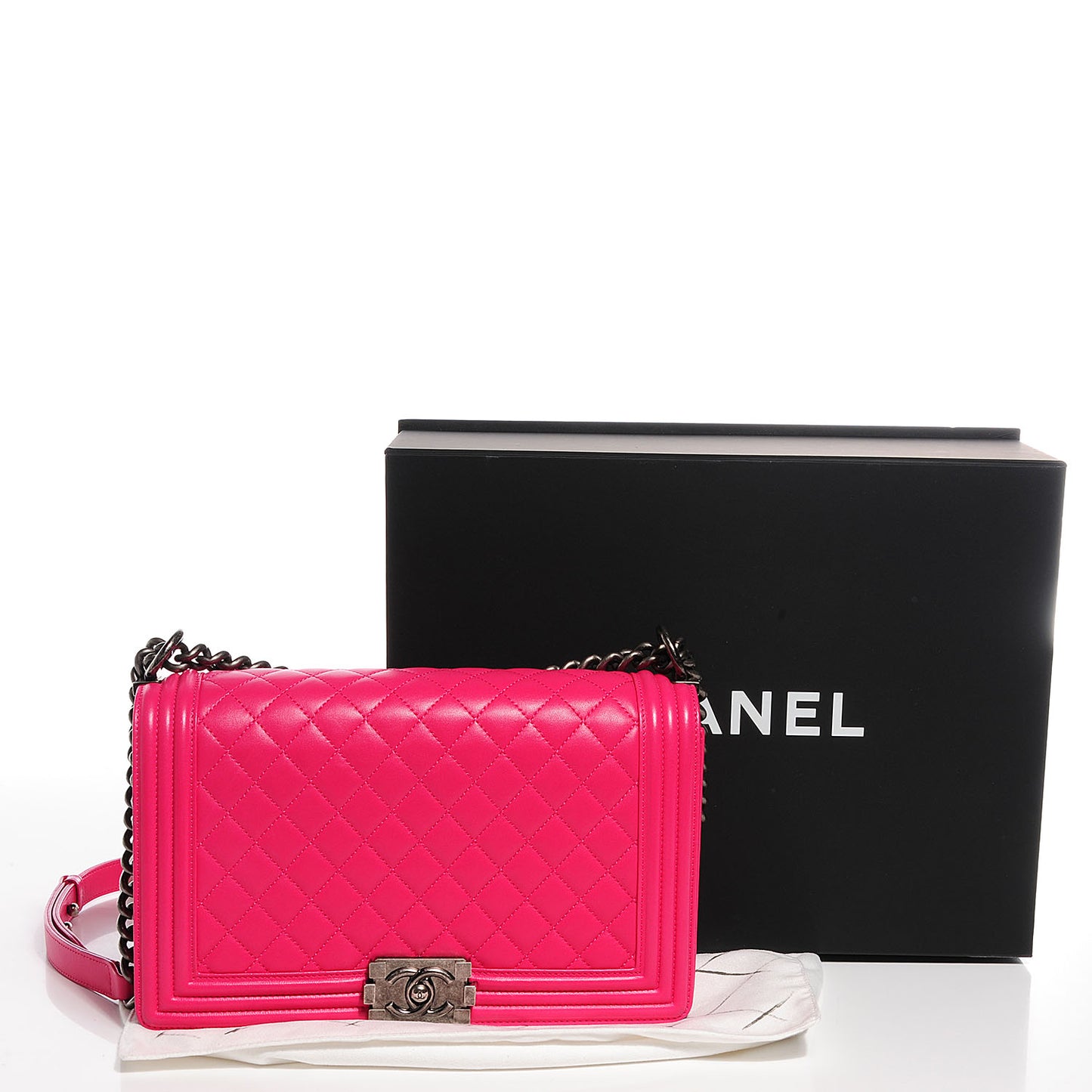 Lambskin Quilted New Medium Boy Flap Pink
