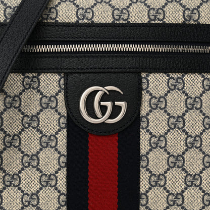 Gucci GG Supreme Monogram Textured Dollar Calfskin Web Small Ophidia Messenger Bag Beige Blue 8 of 11