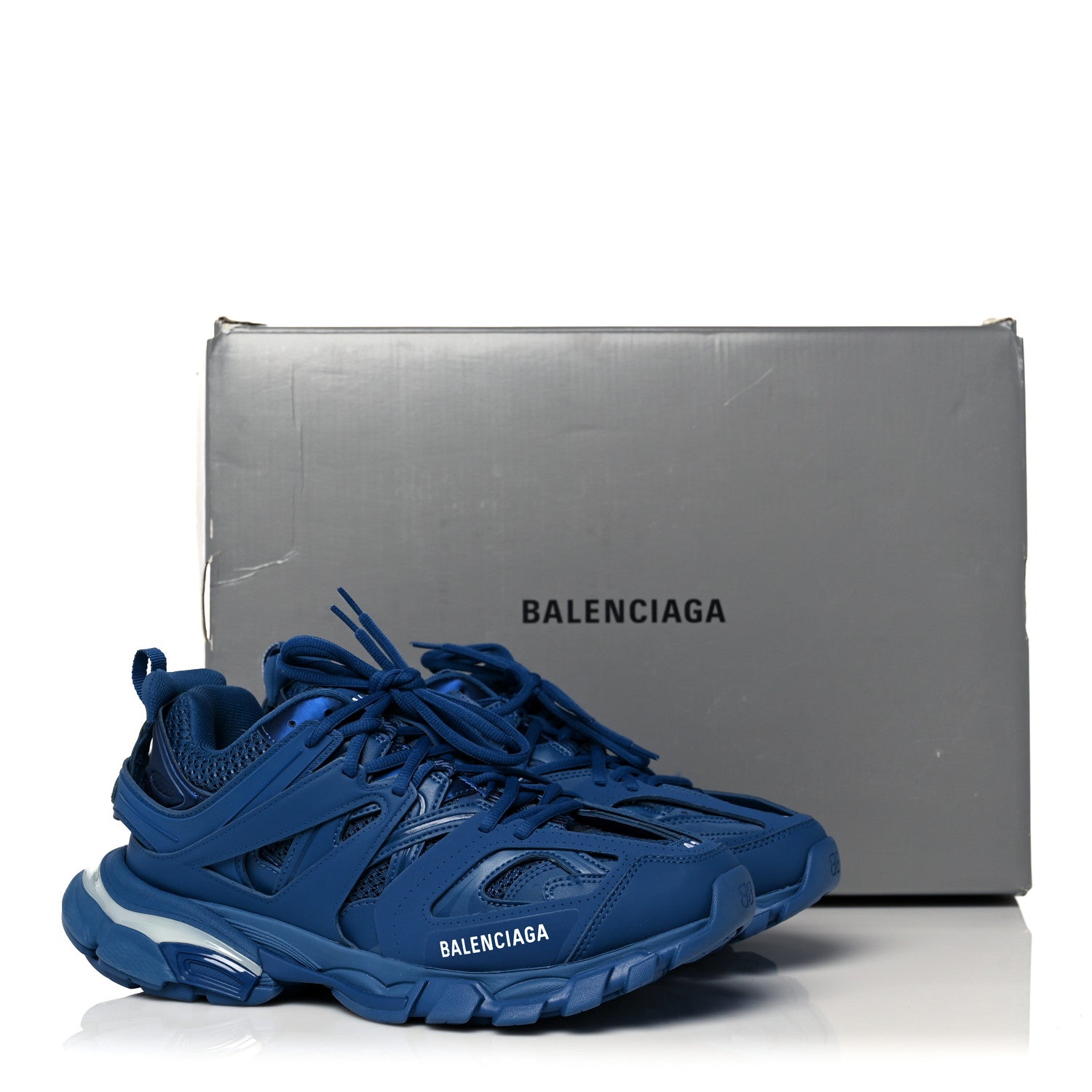 Balenciaga Mesh Nylon Mens Track LED Sneakers 41 Blue Grey White 9 of 9