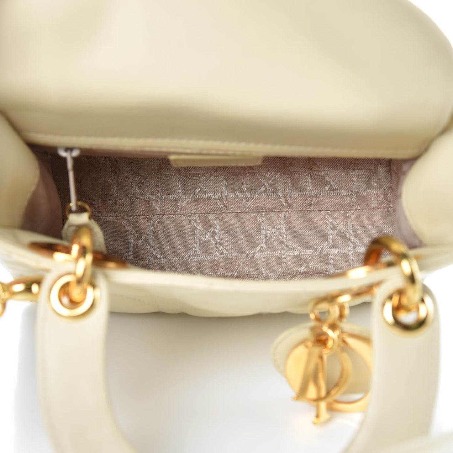 Lambskin Cannage Mini Lady Dior Light Beige