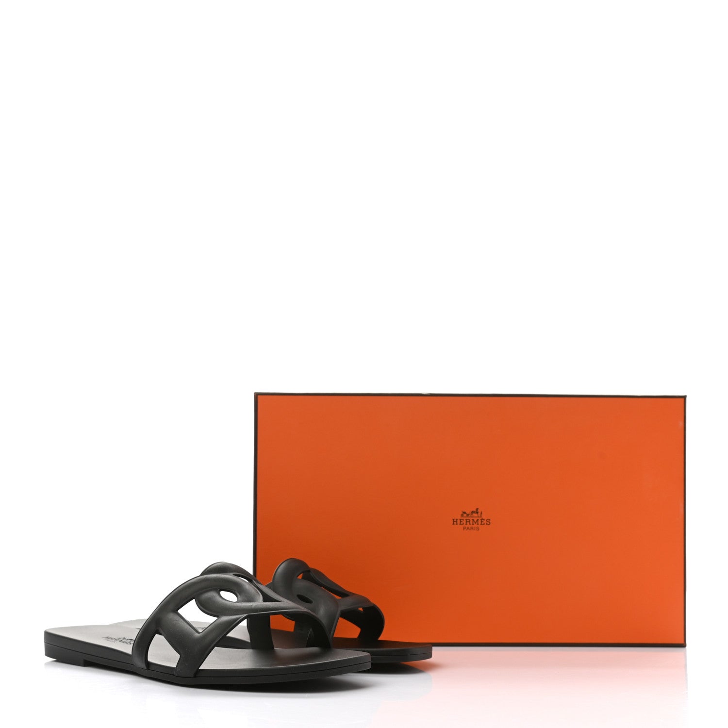 Hermes Rubber Aloha Sandals 35 Black 9 of 9