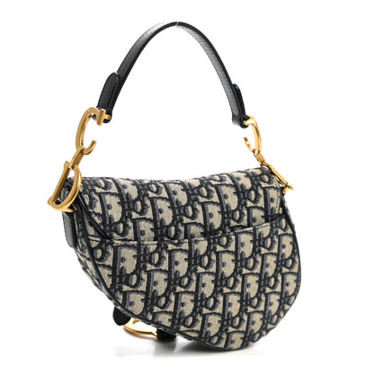 Christian Dior Oblique Mini Saddle Bag Blue 3 of 10