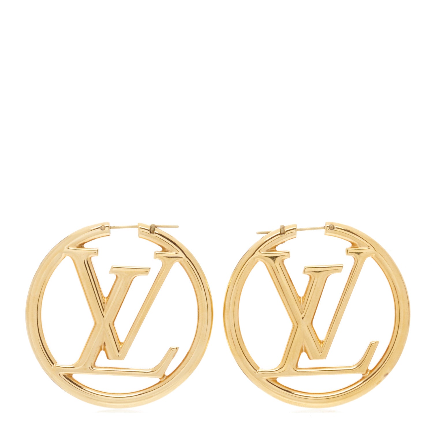 Louis Vuitton Metal Louise Hoop Earrings Gold 1 of 5