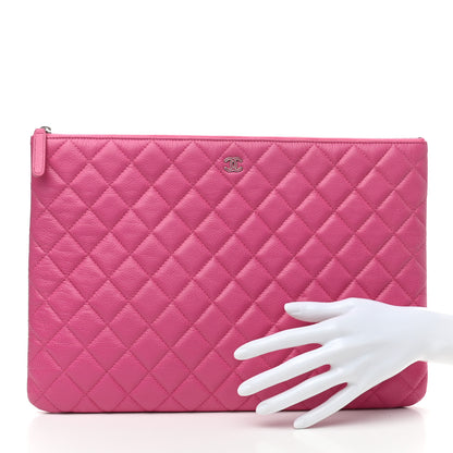 Chanel Caviar Quilted Large Cosmetic Case Pink 2 of 7