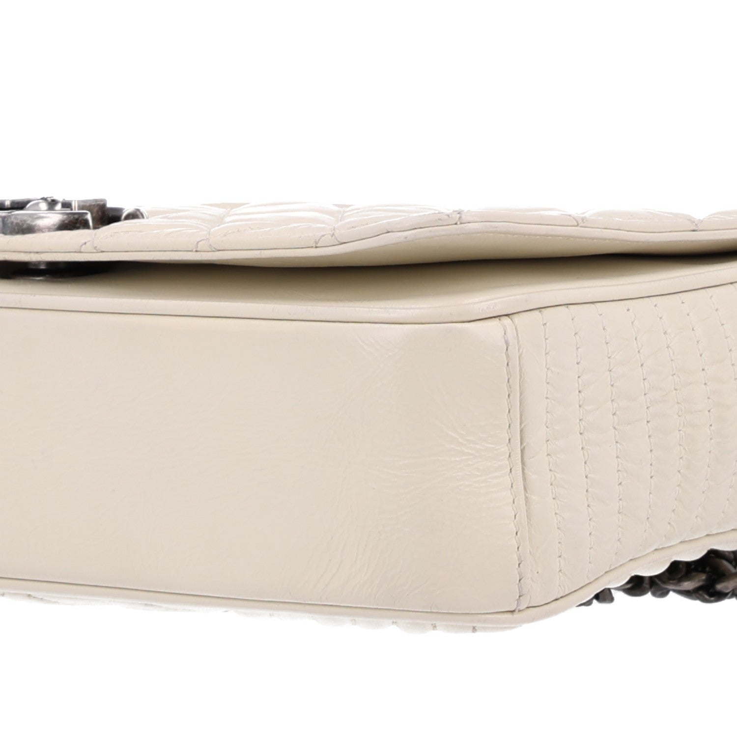 Chanel Glazed Calfskin Quilted Medium Coco Boy Flap White 10 of 10