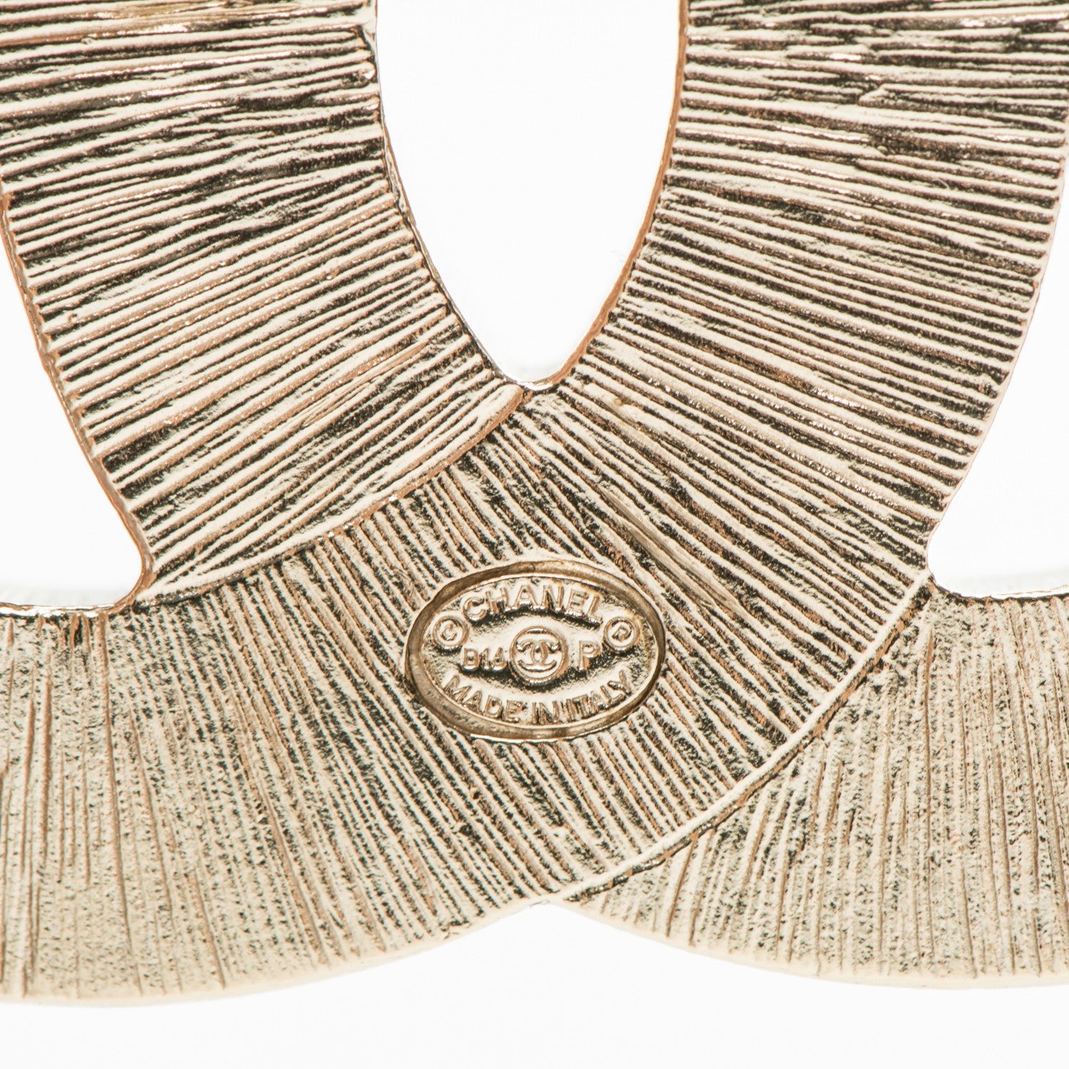 Chanel Metal Quilted CC Brooch Silver Gold 4 of 4