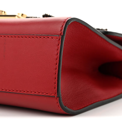 Gucci Calfskin Crystal Star Embroidered Small Padlock Shoulder Bag Hibiscus Red 10 of 15
