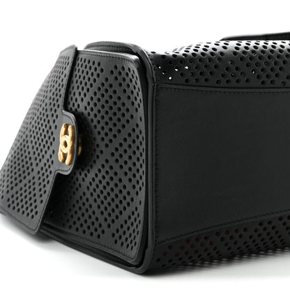 Chanel Perforated Calfskin Small Chanel 25 Handbag Black 9 of 10