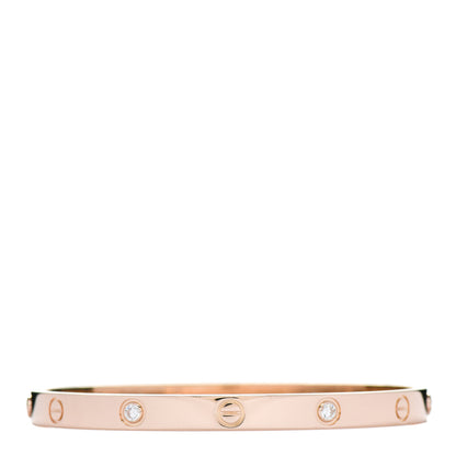 Cartier 18K Pink Gold 4 Diamond LOVE Bracelet 19 1 of 4