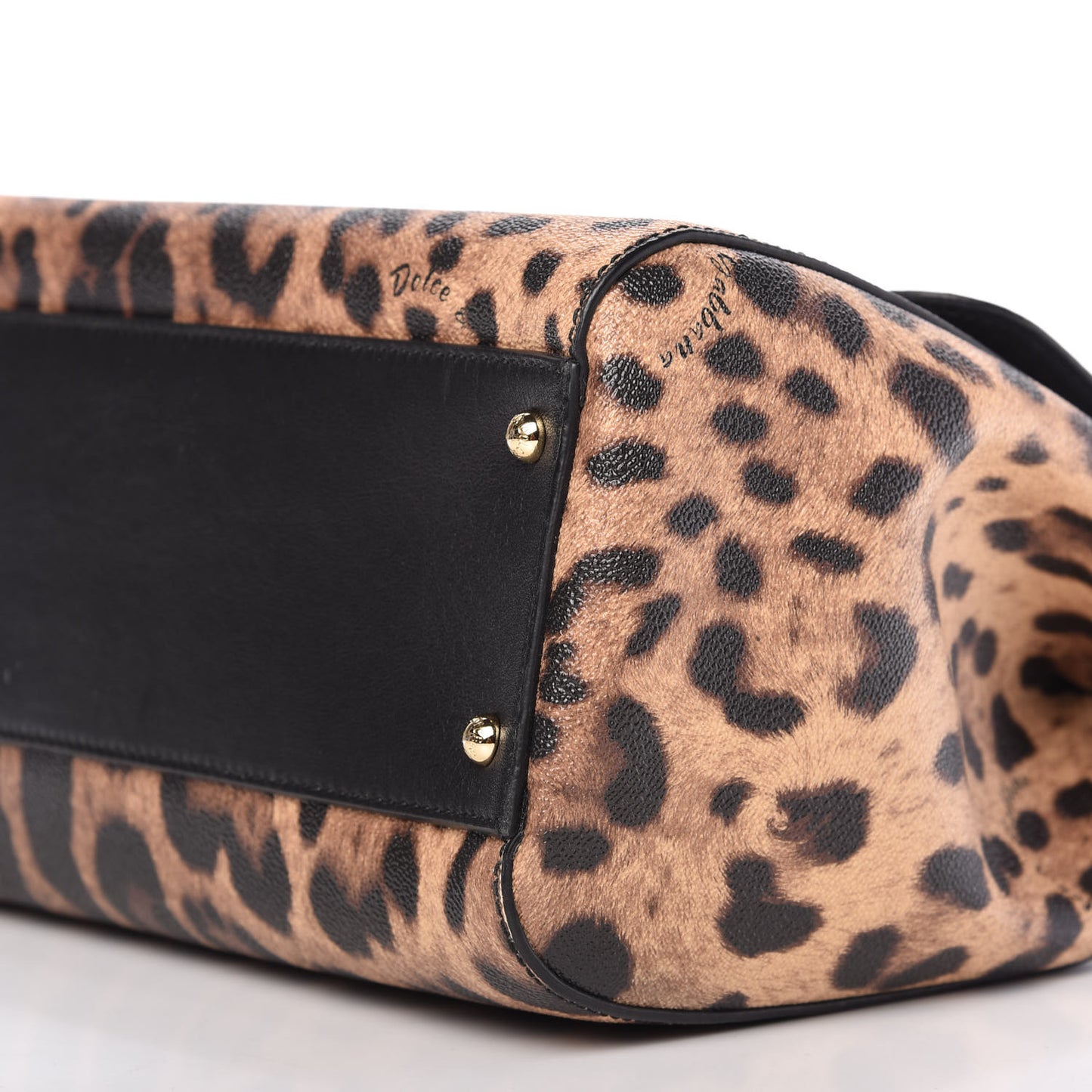 Dauphine Leopard Print Large Miss Sicily Satchel Black