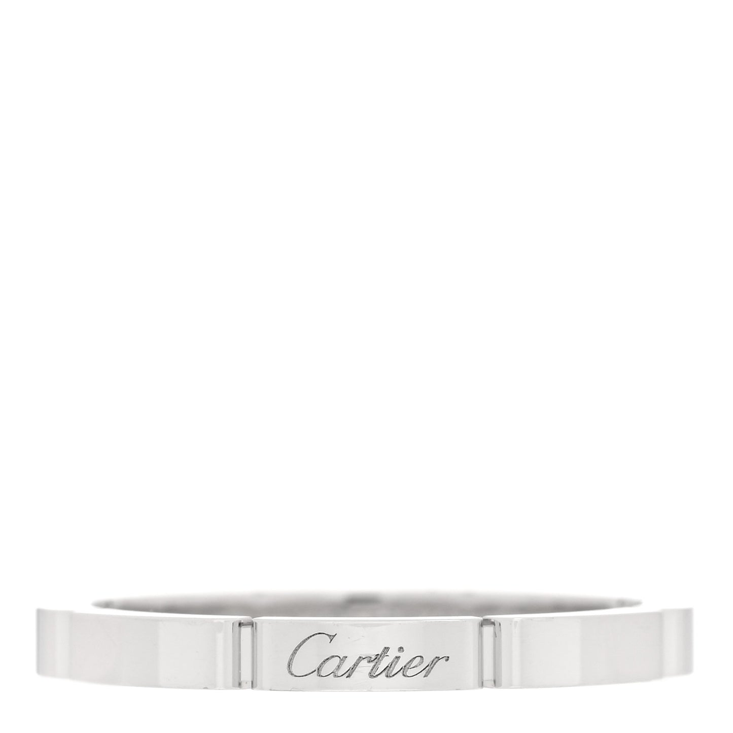 18K White Gold Maillon Panthere Wedding Band Ring 63 10.25