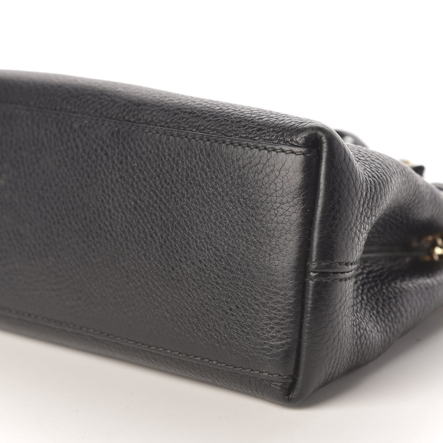 Pebbled Calfskin Small Soho Chain Shoulder Bag Black