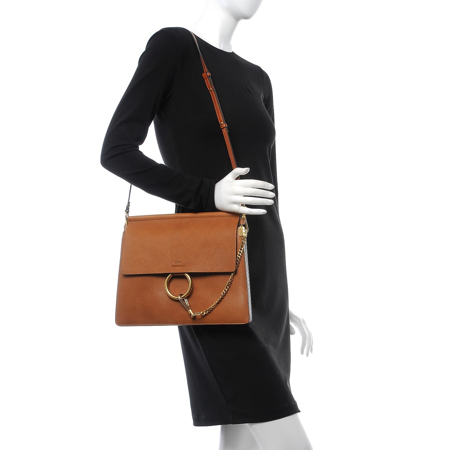 Goatskin Medium Faye Shoulder Bag Caramel