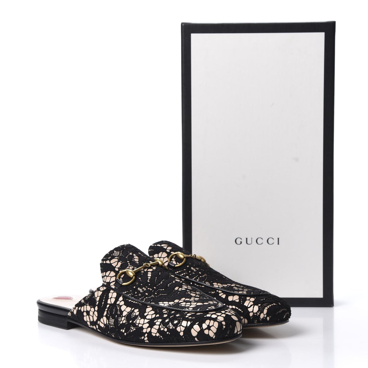 Lace Malaga Kid Womens Princetown Slippers 39 Black Skin Rose