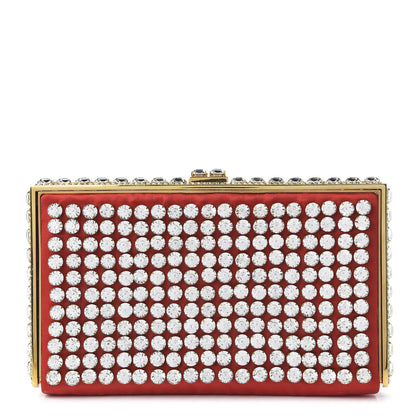 Valentino Garavani Crystal Embellished Clutch Bag Red 1 of 10