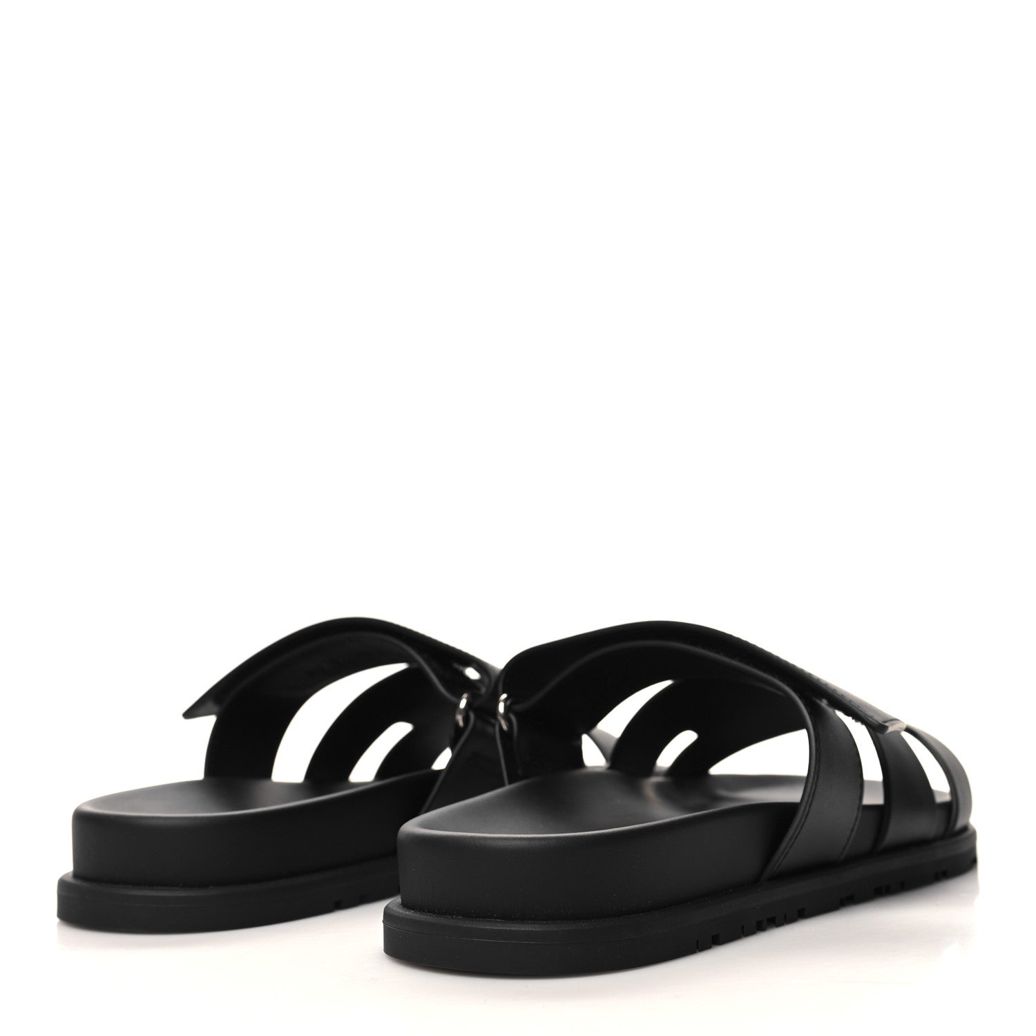 Hermes Calfskin Womens Chypre Sandals 40.5 Black 4 of 9