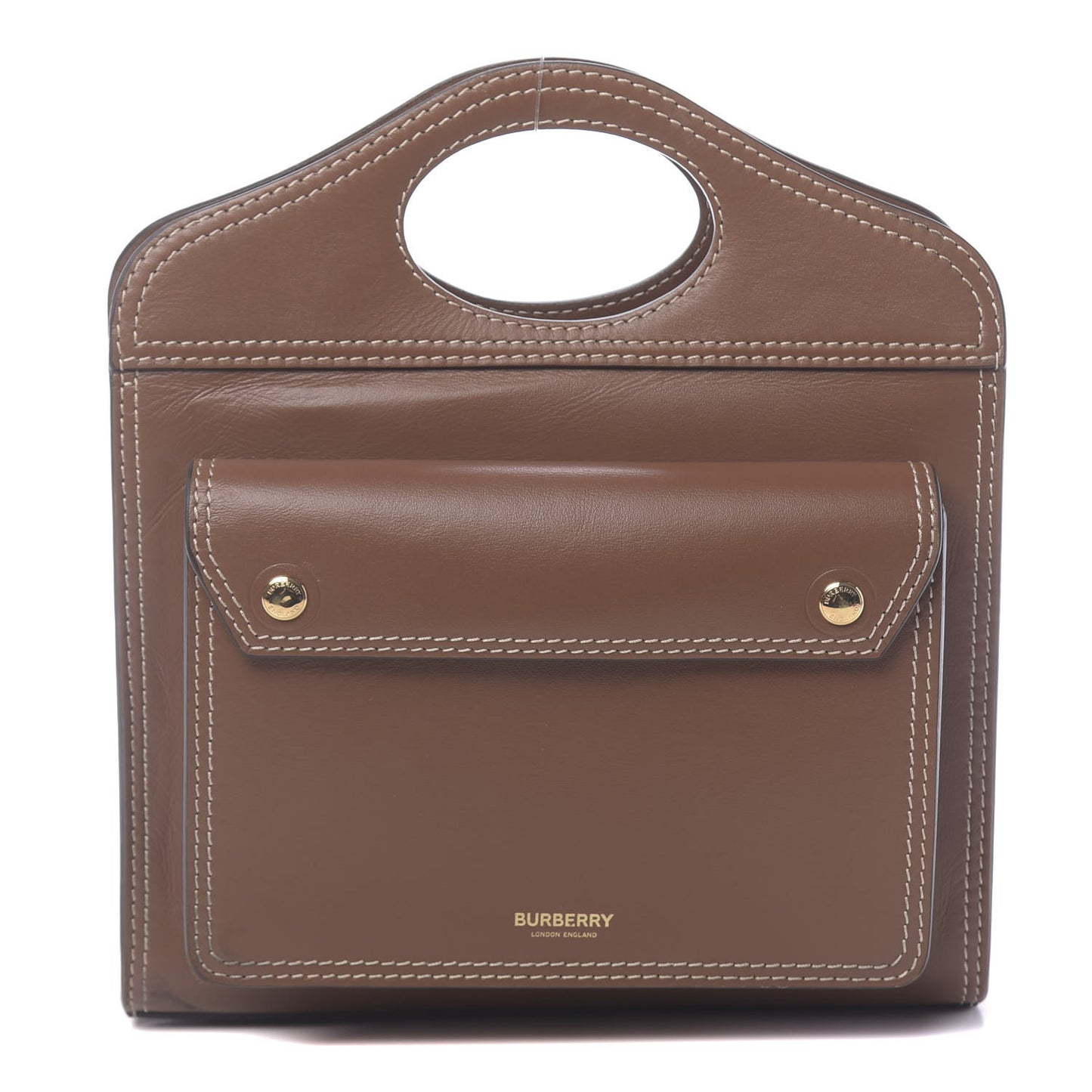 Smooth Calfskin Mini Pocket Bag Malt Brown