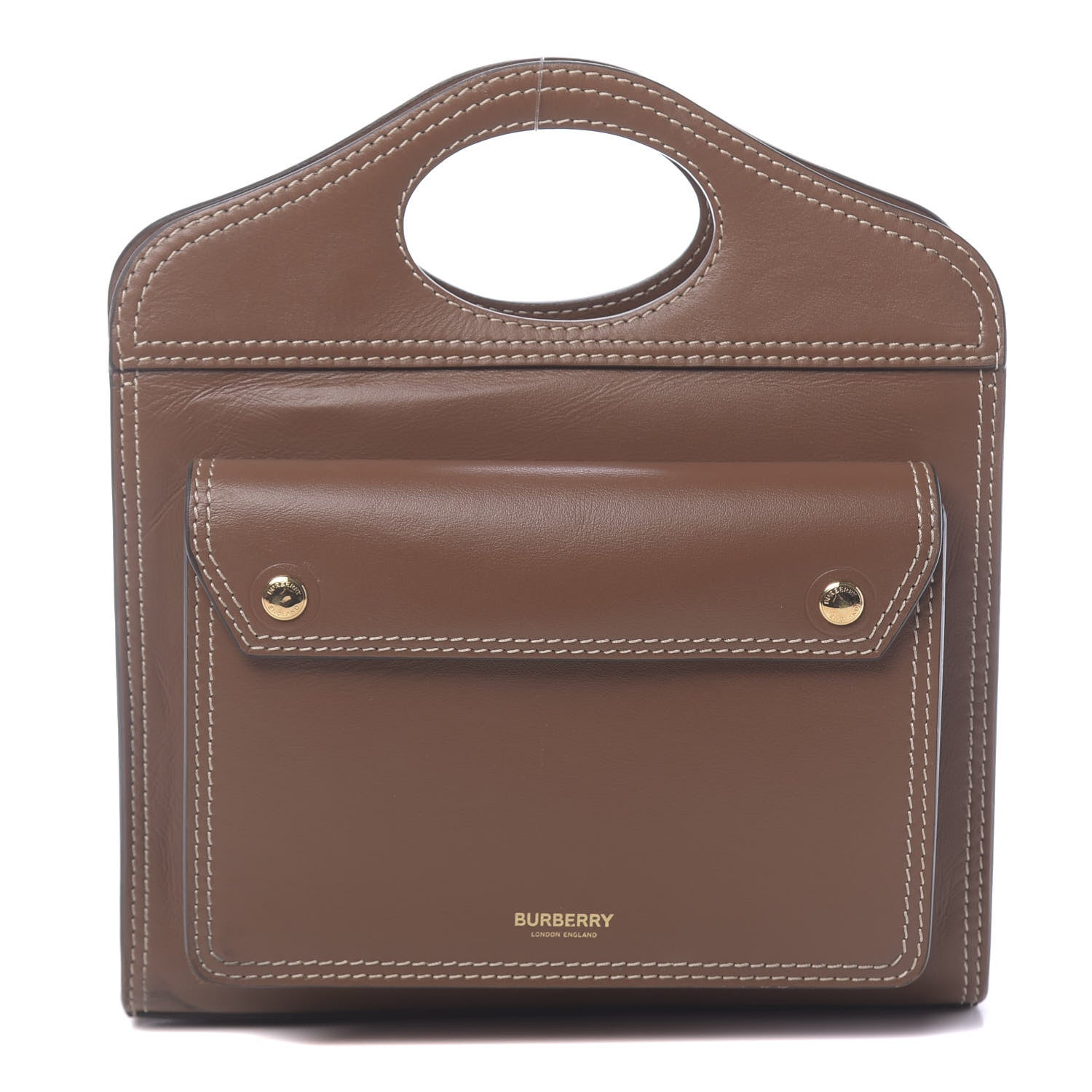 Burberry Smooth Calfskin Mini Pocket Bag Malt Brown 1 of 13