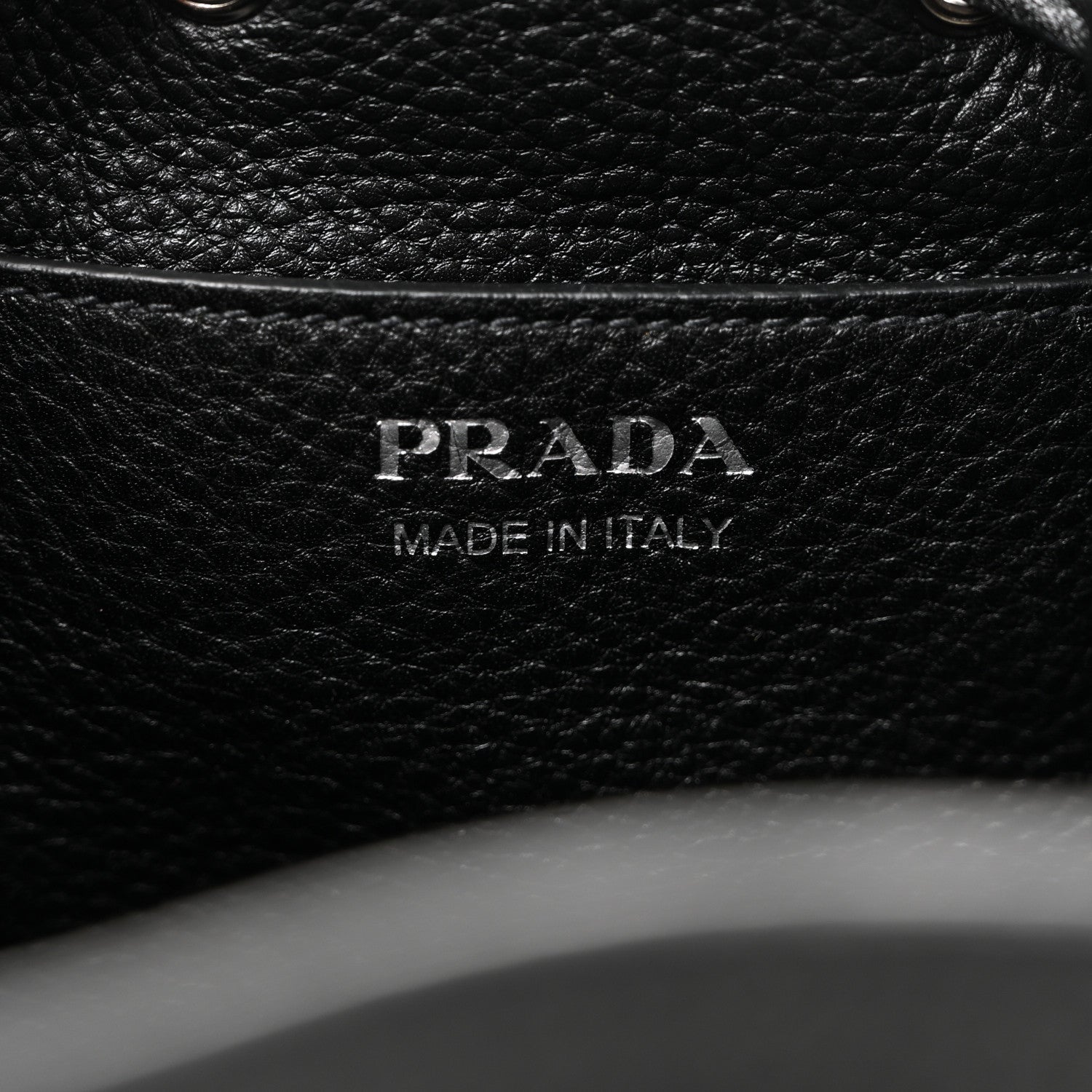 Prada Vitello Daino Soft Drawstring Bucket Bag Black 6 of 9