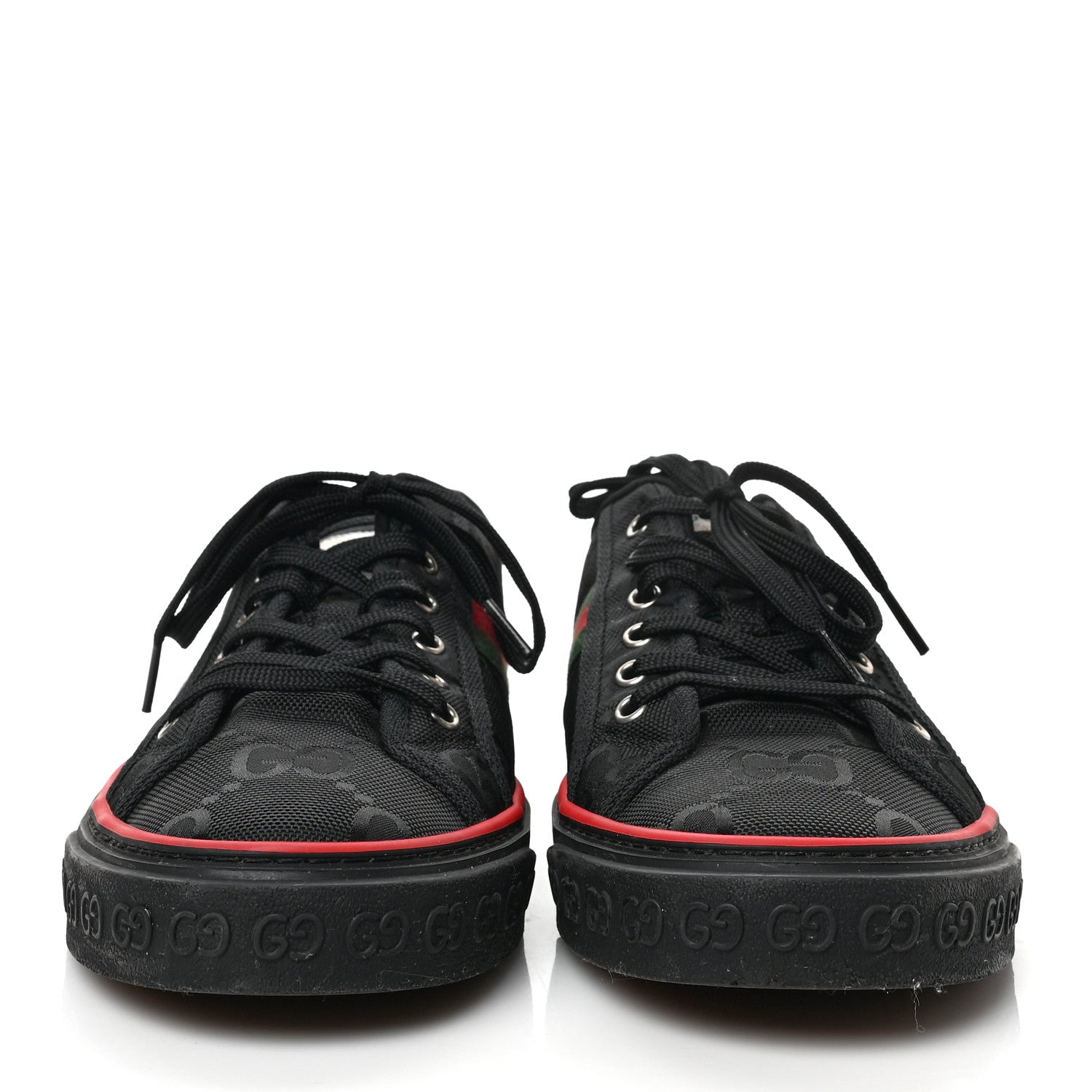 Gucci Econyl Nylon Web Monogram Off The Grid Mens 1977 Tennis Sneakers 10 Black 2 of 8