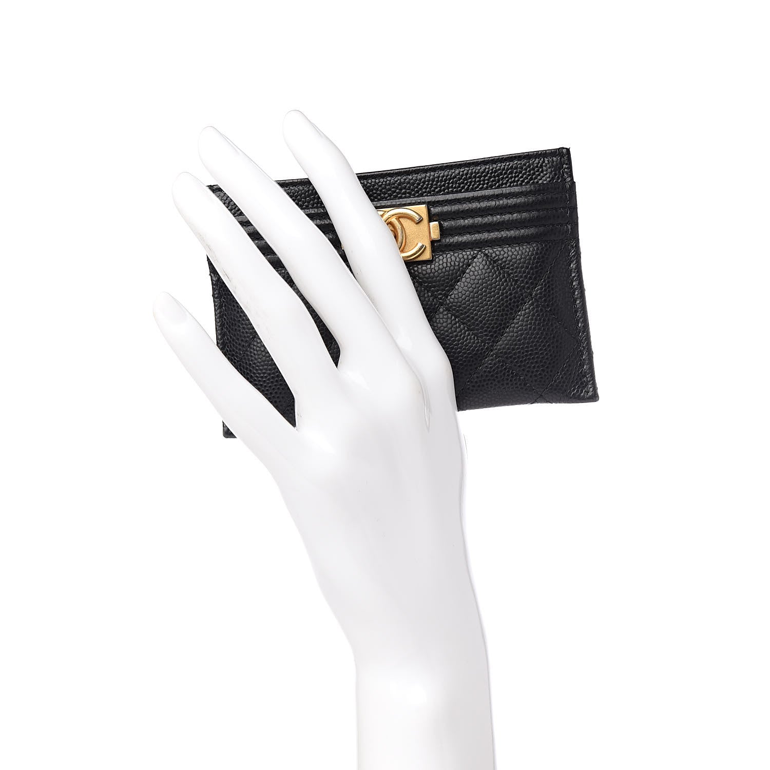 Chanel Caviar Quilted Boy Card Holder Black 2 of 9