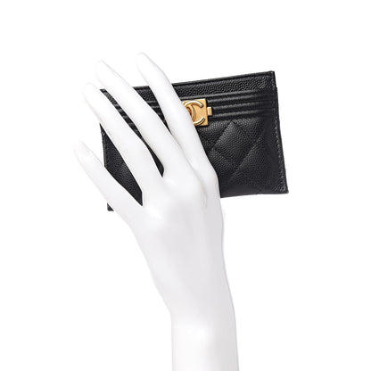 Chanel Caviar Quilted Boy Card Holder Black 2 of 9