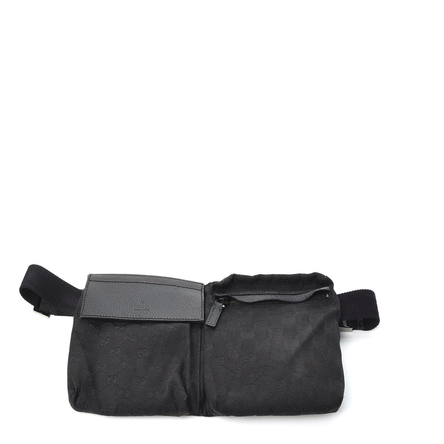 GG Monogram Double Pocket Belt Bag Black