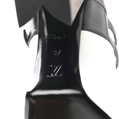 Louis Vuitton Calfskin Monogram Matchmake Strap Pumps 37 Black White 6 of 10