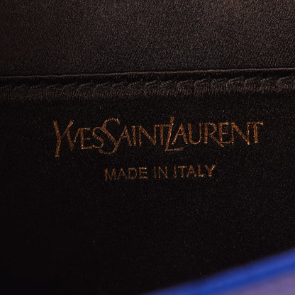Saint Laurent Patent Calfskin Monogram Large Belle De Jour Clutch Royal Blue 6 of 7