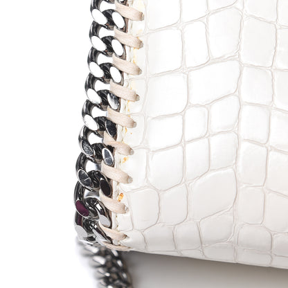 Stella McCartney Faux Leather Crocodile Embossed Mini Falabella Box Top Handle Bag White 11 of 13